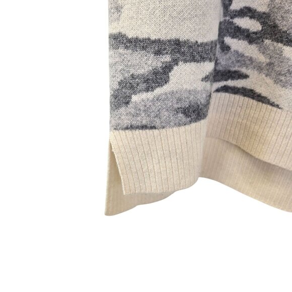 Brown Allan Wool & Cashmere Blend Camouflage Print Crewneck Sweater Size Medium - Picture 5 of 5